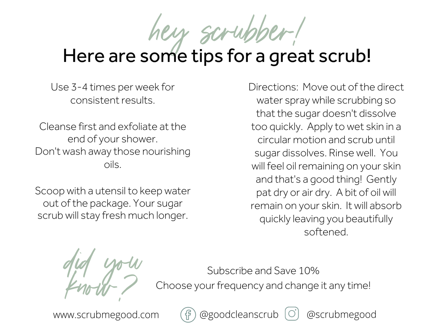 UPDATED Tips for a Great Scrub Cards - Postcard Size (Pack of 6)